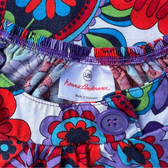 Hanna Andersson Retro Floral Print T-Shirt Dress, 120 cm (US 6-7) - Picture 3 of 5